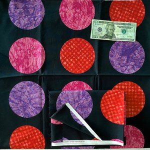 Quilting Fabric BIG DOTS Benartex Cotton Mary Lou WeidMan 2 Yd+ Cherry Jubilee